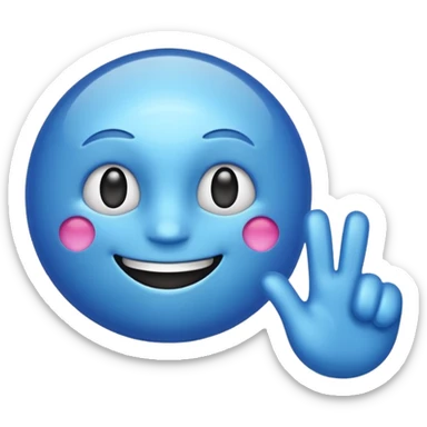 brillent move emoji in blue colour  sticker