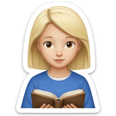 a girl reading the Bible, simple and expressive, no text sticker