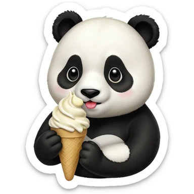 Panda eating ice cream sticker