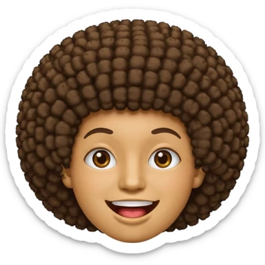 money-mouth face emoji with an afro hairstyle sticker
