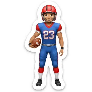 High resolution full body of a football player sticker
