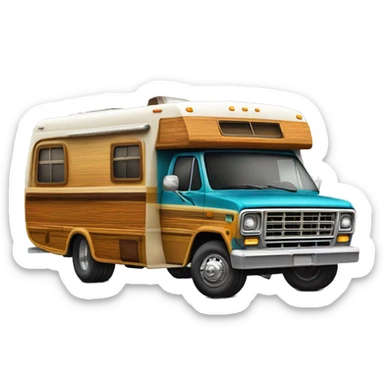 Real 70s Winnebago dually woody monster bus sticker