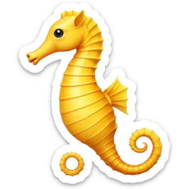 Yellow seahorse horse sticker