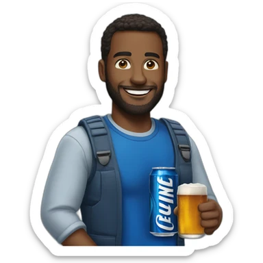 man with bud light sticker