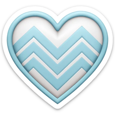 white heart with a chevron pattern sticker