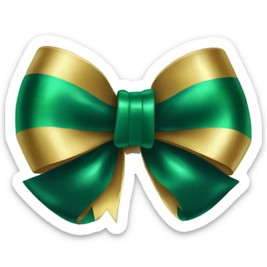 Emerald green and gold bow sticker