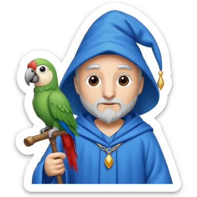 Zauberer mit Papagei Kopf sticker