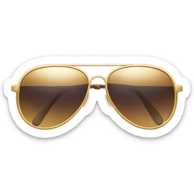 aviator sunglasses with gold frames sticker