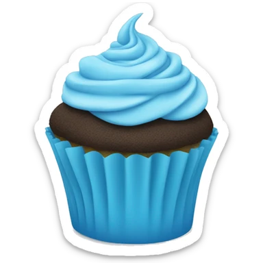 Sky blue birthday cupcake  sticker