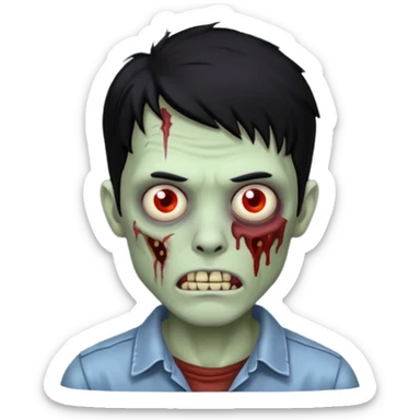 Zombie masculino com cabelo preto  sticker