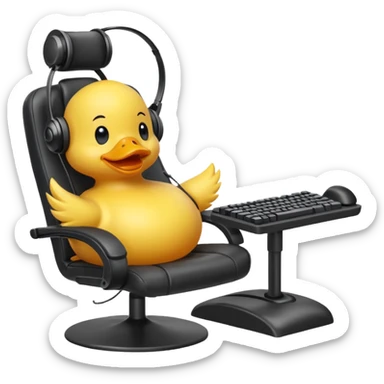 Rubber ducky playing fps game sticker