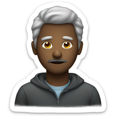 man with a cold  sticker