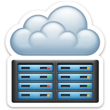 starter web hosting, cloud with server rack sticker