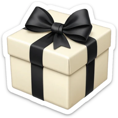 ivory present with black bow sticker