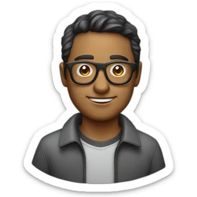 geeky software engineer, combining the classic nerd glasses with the nostalgic floppy disk sticker