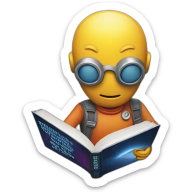 Hitchhikers guide to the Galaxy book cover with words don’t panic sticker