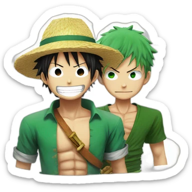 Luffy with Zoro sticker
