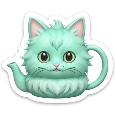 Toony Pastel-Mint-Seafoam-Tea-Cat-Faémon-creature sticker