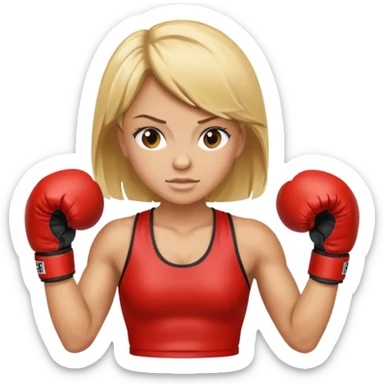 blonde female boxer sticker