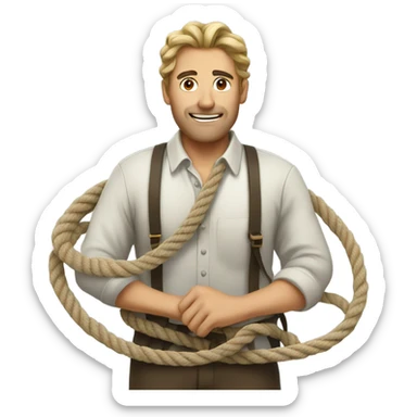 Man with rope sticker