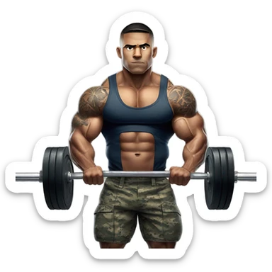 Marine lifting weights sticker