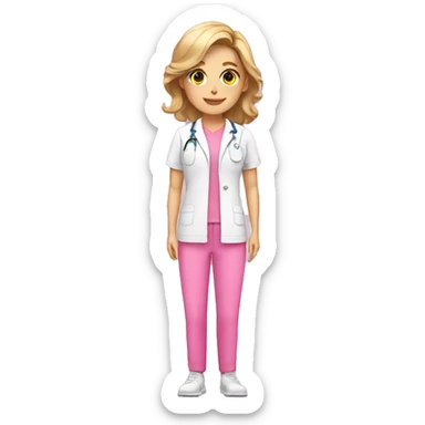 Pink uniform physiotherapist  sticker