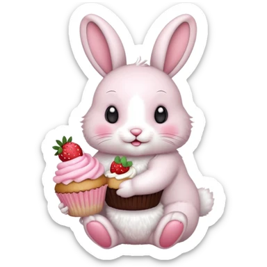 🐰🍓🧁 Sweet treat bunny sticker