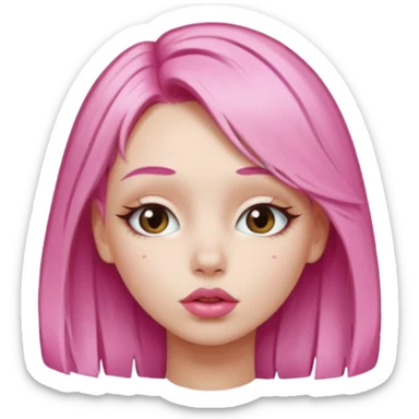 Vóley gilr pink blonde hair white skin kissing  sticker