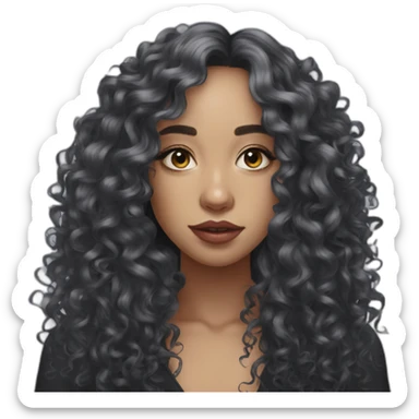 Sophia Loreen black curls sticker
