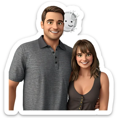 casual smile with friends sticker