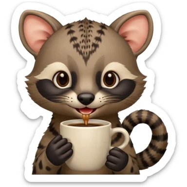 civet yummyly drinking coffee sticker