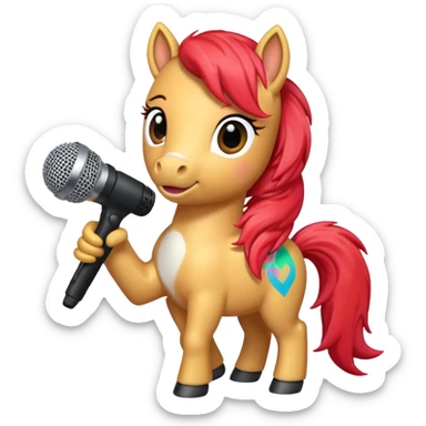 pony with microphone sticker