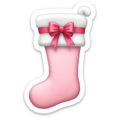  light pink Christmas stocking with bow sticker