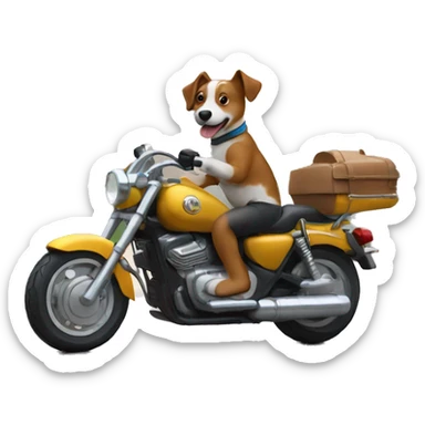 chien sur un moto sticker