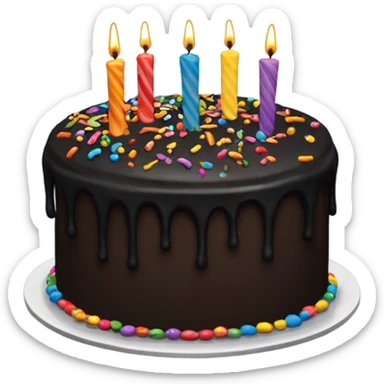 Black birthday cake  sticker