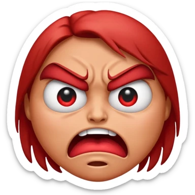 angry face emoji which is also rolling it's eyes sticker