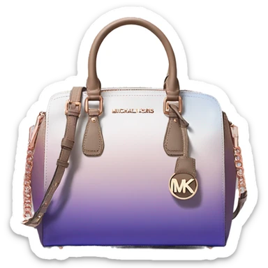 Realistic blue,purple,and taupe ombre and rose gold michael kors satchel purse. sticker