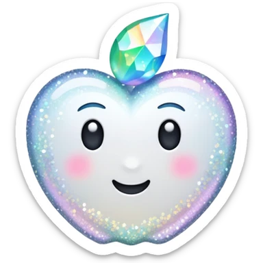 white glory glitter sticker