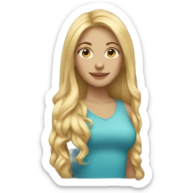blonde woman with long hair sticker