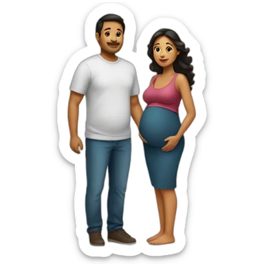 Latin Pregnant woman and husband in Canada sticker