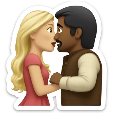 Blonde kissing mexican dark-haired man sticker