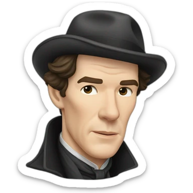 benedict cumberbatch sherlock holmes, hat sticker