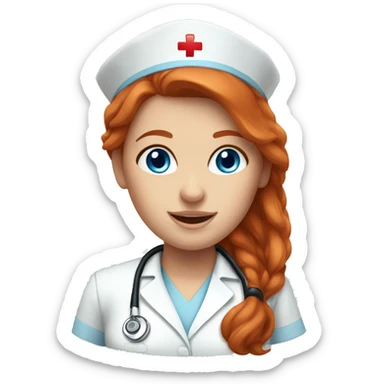 blue eyes redhead nurse sticker