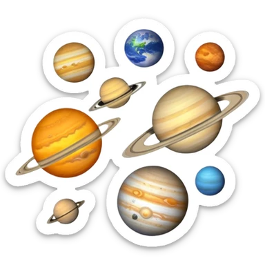 complete solar system with planets sticker