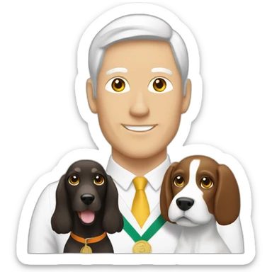 Sprinter spaniel with white man and white woman sticker