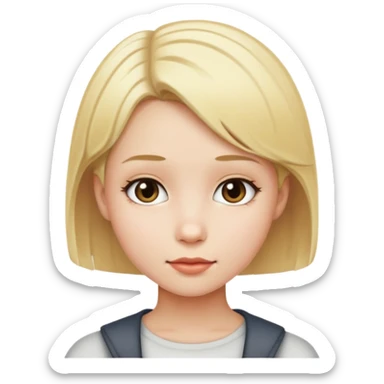 Girl with blonde short hair and white skin (student)  sticker
