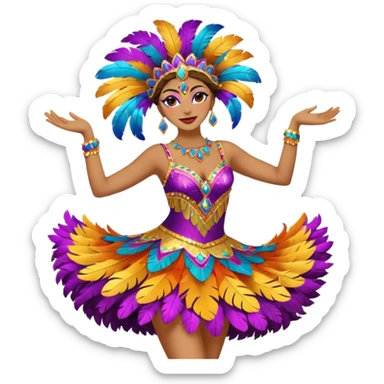 Dançando vestido com roupa de carnaval sticker