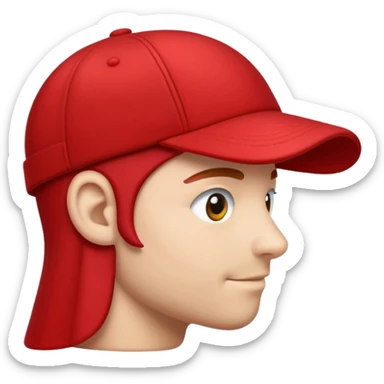 Red cap side profile sticker