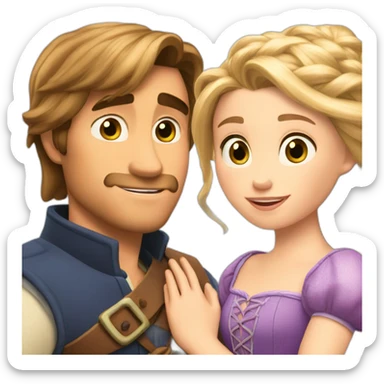 Rapunzel and flynn sticker