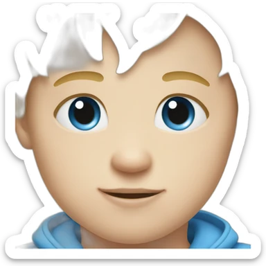 Twin blond blue eyes boy baby sticker